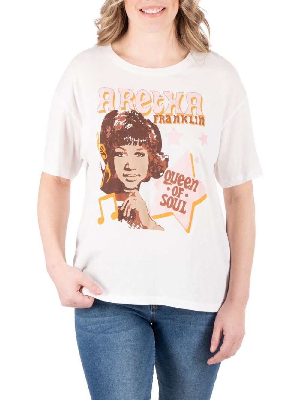 NEW Women's Licensed Band Tee Aretha Franklin XS